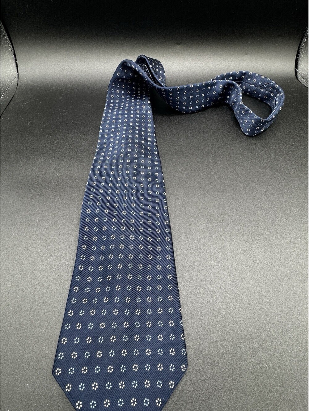 Brooks Brothers 346 Silk Tie Navy Micro Dot USA Long 61x3.75